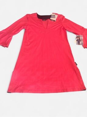 Women's Pink V-Notch Swim Coverup Tunic